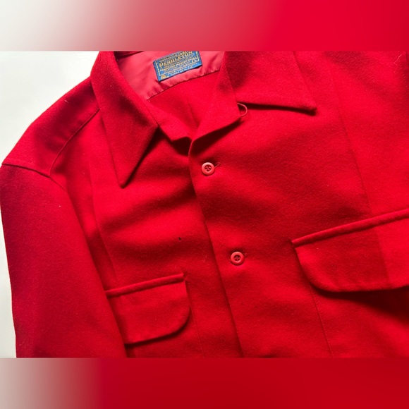 Pendleton  Red Button-Up Wool Shirt Jacket - Picture 2 of 5